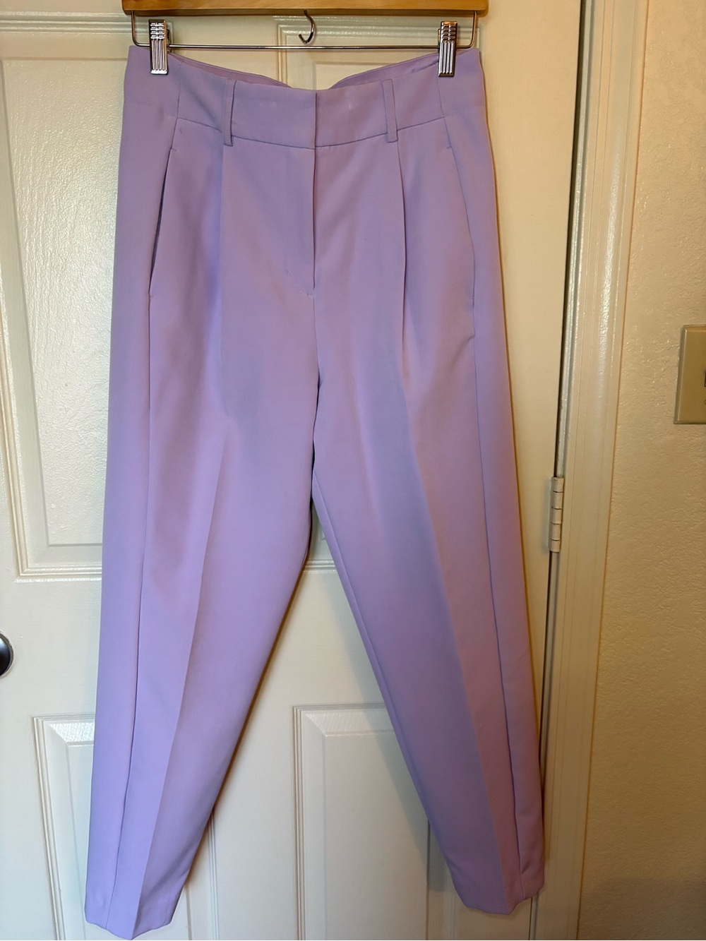 Express Lilac High-Rise Tapered Trousers
